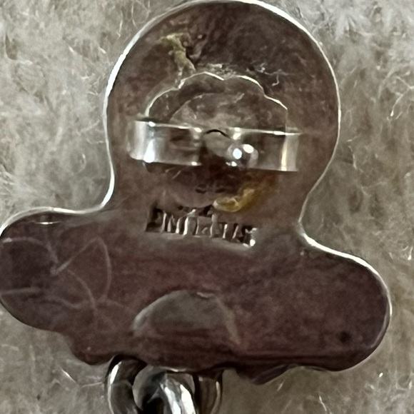 Vintage Sterling Silver Black Onyx Dangle Post Back Single Earring 80’s 90’s - Picture 4 of 8